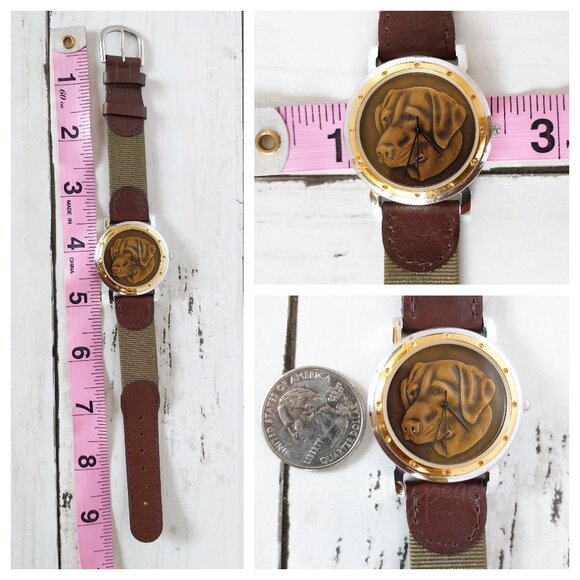 Franklin Mint Men’s Wristwatch 90s Unisex Labrador Retriever Sporting Companion - Picture 7 of 12